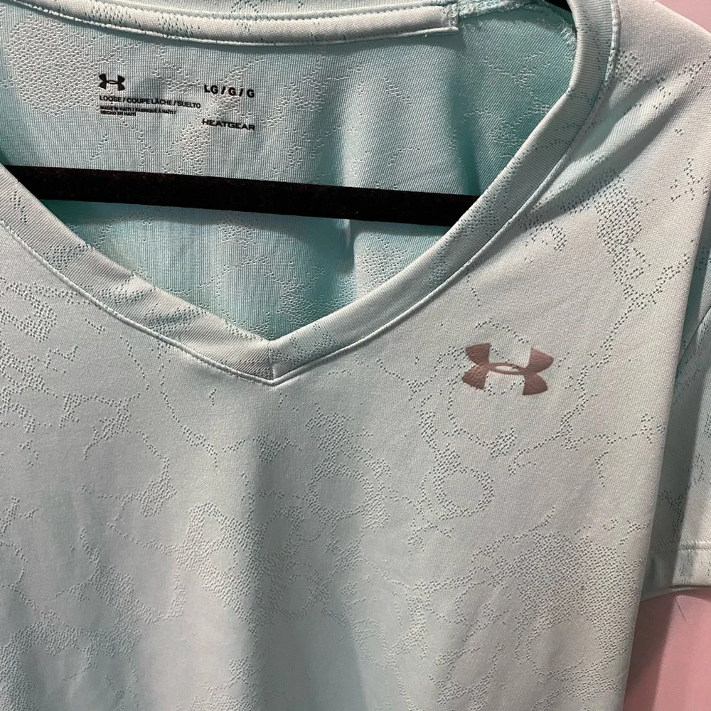 Under Armour Heat Gear Mint Green Shirt Size Large - Picture 2 of 3